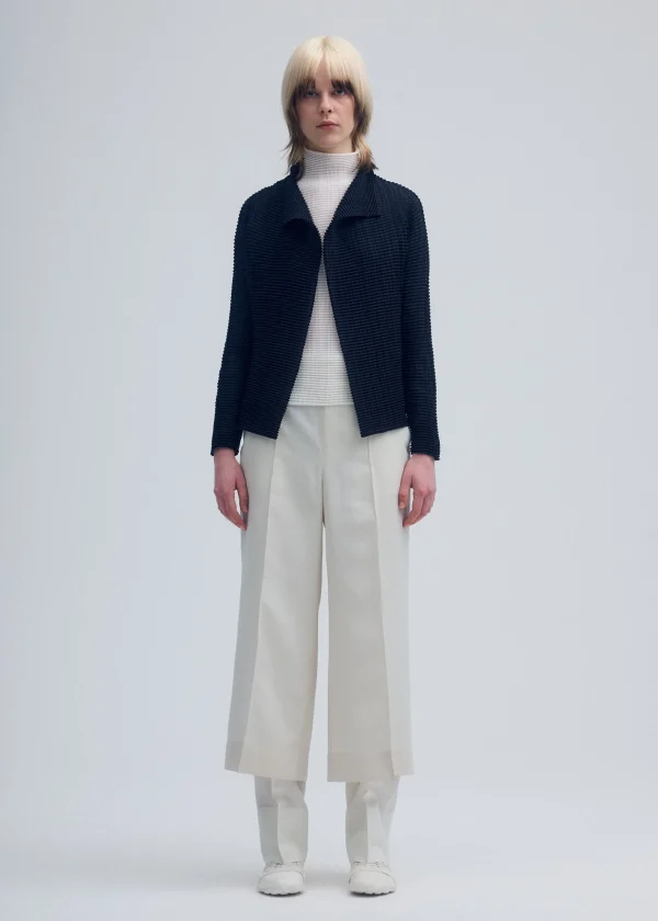 WOOLY PLEATS BK/WT-48