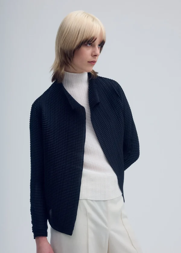 WOOLY PLEATS BK/WT-48